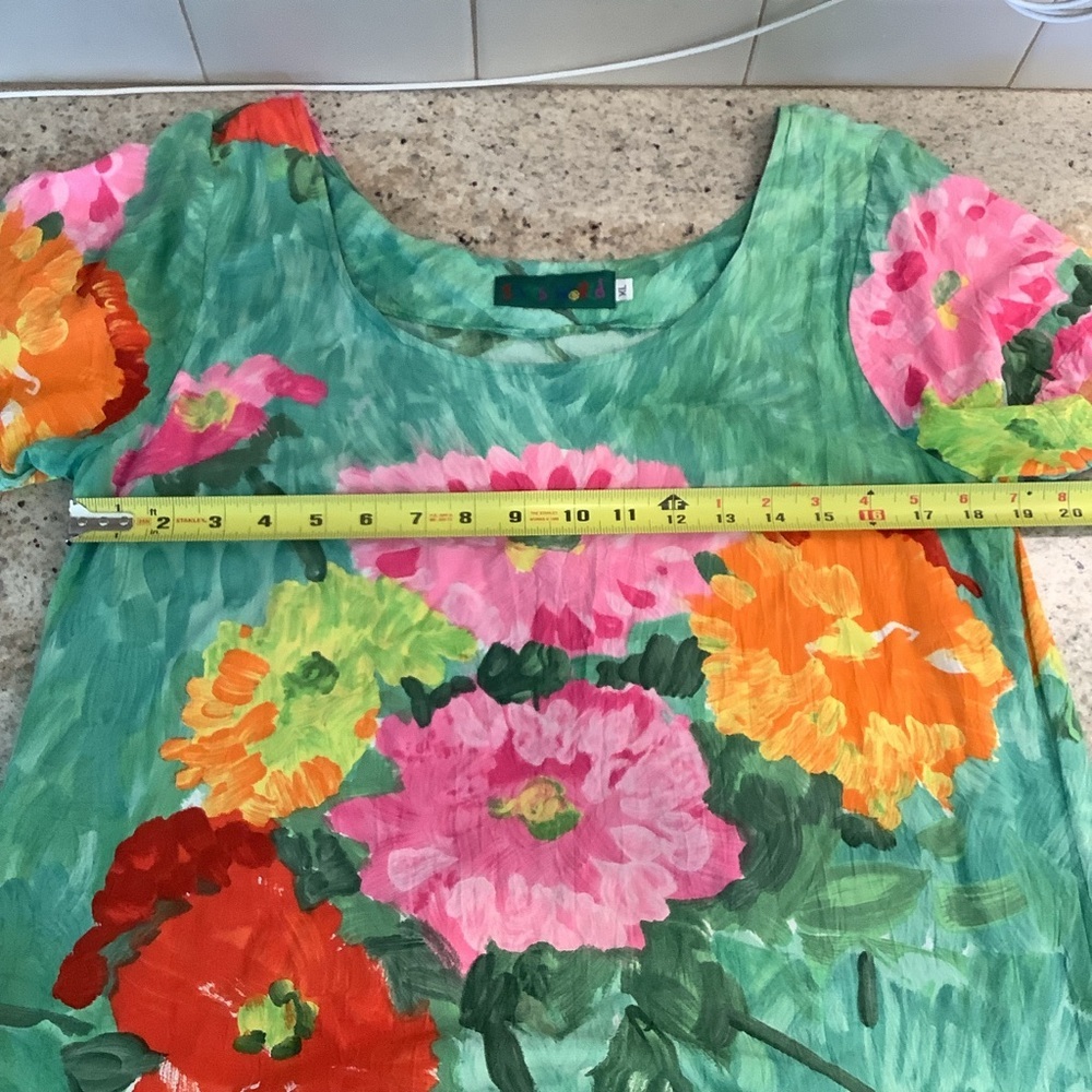 Jams World Vintage Floral Green Garden Dress Size XL - Picture 6 of 8